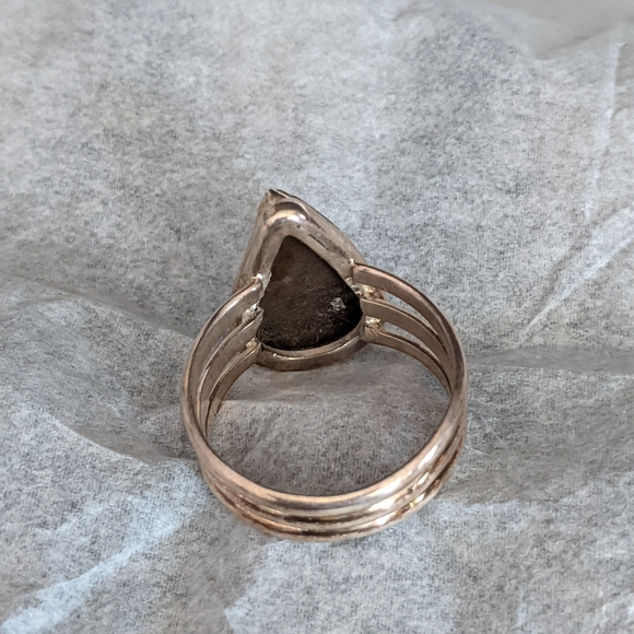 Natural Ammolite, 925 Silver Ring, size 10 - Picture 5 of 12